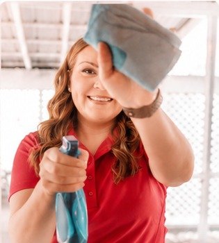 Broom Hilda's team member cleaning