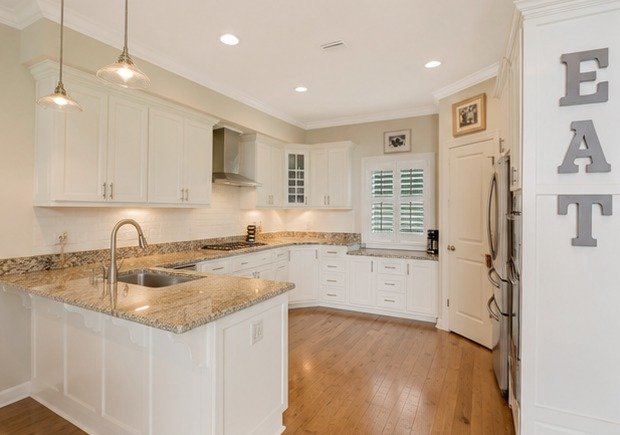 Sparkling clean white kitchen